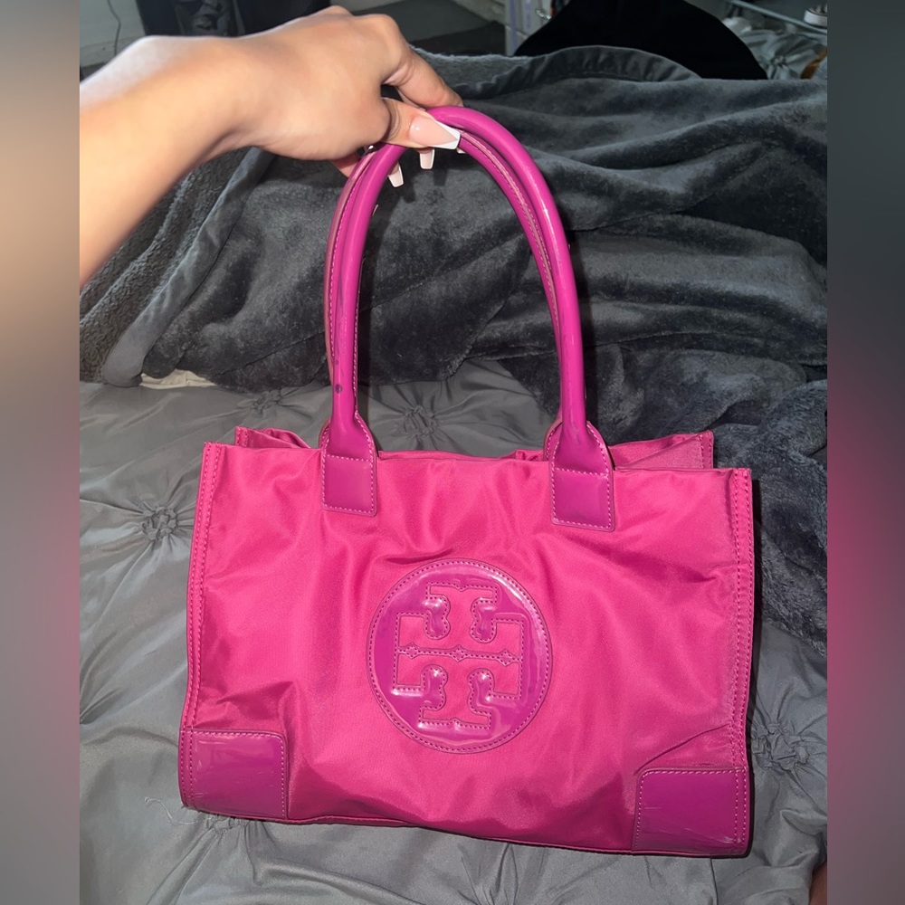 Tory Burch pink Ella tote small